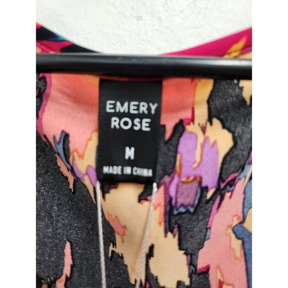 Emery Rose Womens Peplum High Low Top Medium Multi Tie Dye Surplice Sleeveless - Picture 3 of 8